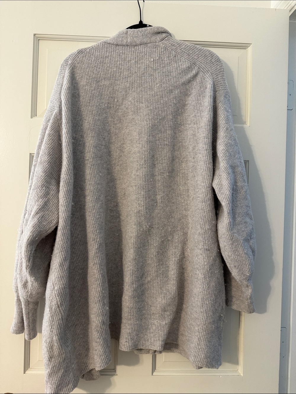J. Crew Light Gray Open-Front Ribbed Cardigan - Picture 2 of 2